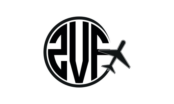 ZVF three initial letter circle tour & travel agency logo design vector template. hajj Umrah agency, abstract, wordmark, business, monogram, minimalist, brand, company, flat, tourism agency, tourist