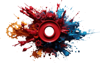 The Synchronized Dance of Cogwheels on White or PNG Transparent Background