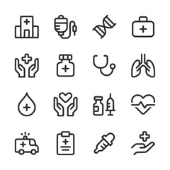  Medical and Healthcare icons set