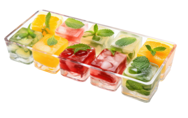 Filling the Ice Cube Tray for Refreshing Moments on White or PNG Transparent Background