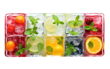 Ice Cube Tray Overflowing with Frozen Potential on White or PNG Transparent Background