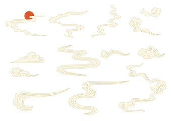 Vector illustration of Korean traditional cloud pattern.