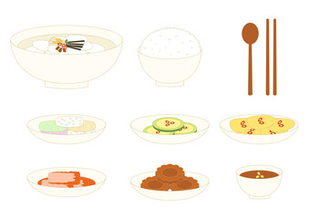 Vector illustration of Korean traditional food.