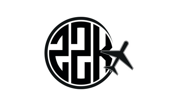 ZZK three initial letter circle tour & travel agency logo design vector template. hajj Umrah agency, abstract, wordmark, business, monogram, minimalist, brand, company, flat, tourism agency, tourist