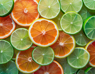 Obraz premium lime slices background for advertising and design; lemon, orange