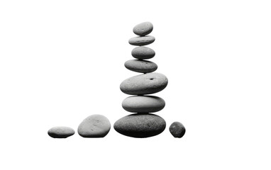Fototapeta na wymiar Stone Zen Composition at Its Finest on White or PNG Transparent Background
