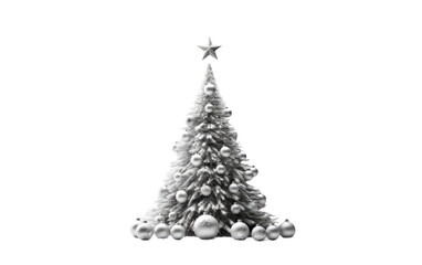 A Vision of a Very Beautiful Christmas Tree on White or PNG Transparent Background