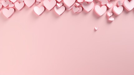 Fototapeta na wymiar Valentine's Day themed background with heart shapes and room for text. Love and celebration.
