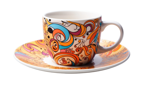 Infusing Joy into Every Sip with Vibrant Sharpie Art on White or PNG Transparent Background