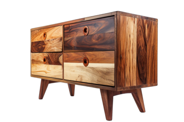 Chest of drawers, wooden boxes. Modern designer, commode isolated on white background