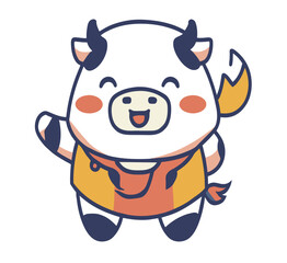 cute cow cartoon character