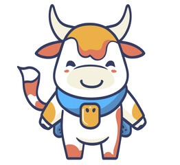 cute cow cartoon character