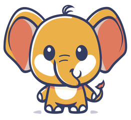 cute elephant cartoon vector style