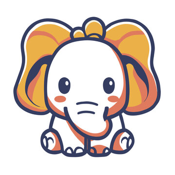 cute elephant cartoon vector style