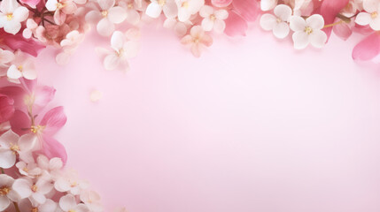Beautiful pink flowers background with copy space. Spring blossom concept for wedding, women, Mother, 8 March, Valentine's day