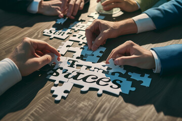  puzzle together with the text "Success" written