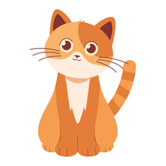 Orange Cat Sitting Vector