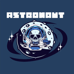 Space Skull Astronaut Vector Art, Illustration and Graphic