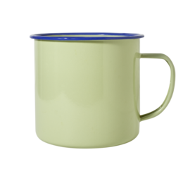 Enamel mug isolated on white background