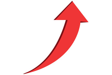 3D Red arrow on white background. Arrows for website, app, social media and digital vector illustration