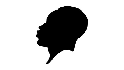 Young handsome African man, black isolated silhouette