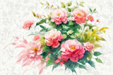 Obraz na płótnie Canvas Beautiful oil painting floral illustration