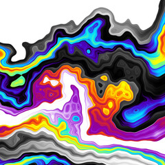 Abstract colorful wavy groovy psychedelic background