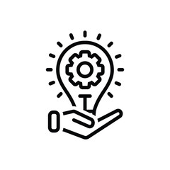 Black line icon for solution