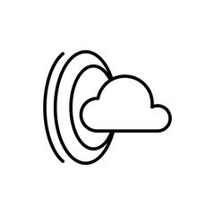 Cloud signal outline icons, minimalist vector illustration ,simple transparent graphic element .Isolated on white background