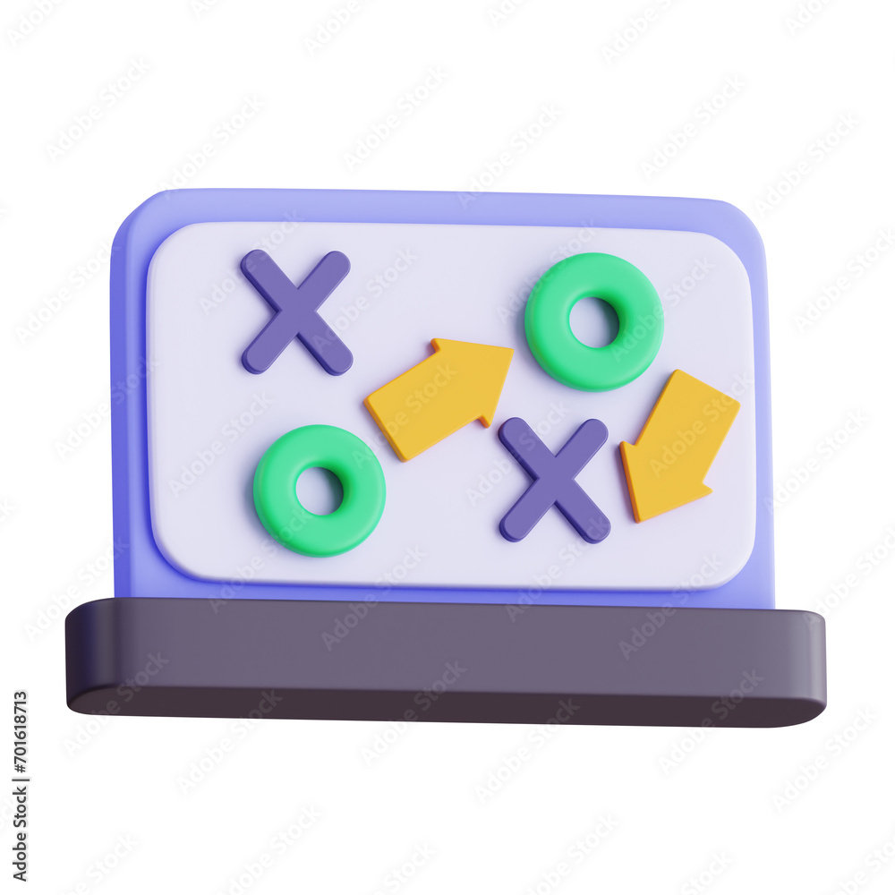 Poster 3d model of a business strategy visualization. business strategy visualization design for effective.