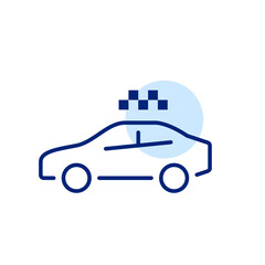 Cab with sign on top. Taxi service. Pixel perfect, editable stroke icon