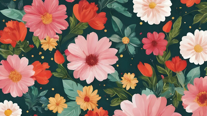  Abstract floral background elements for design.  AI generated image. AI generated image