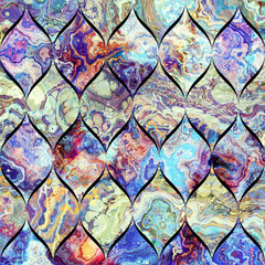 Fototapeta na wymiar Abstract Marble texture. Fractal digital Art Background. High Resolution. Mosaic tile floor. Can be used for background or wallpaper