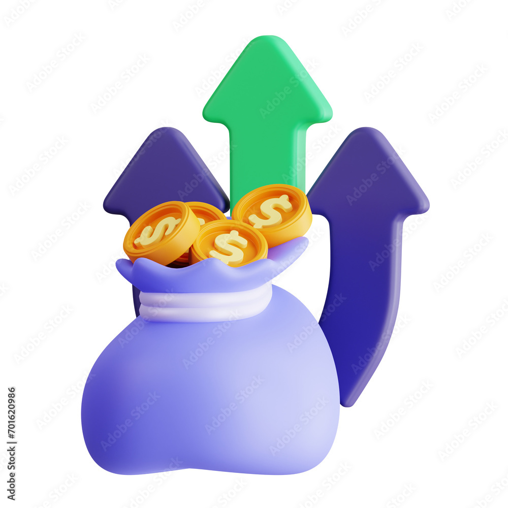 Poster 3d model of a revenue analysis graphic. revenue analysis graphic design for visualizing financial. 3