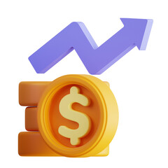 3D Model of a Dollar Profit Visualization. Dollar Profit Visualization Design for Analyzing Financial.
3d illustration, 3d element, 3d rendering. 3d visualization isolated on a transparent background