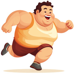 다이어트 달리기하는 뚱보