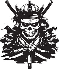 Skull  samurai illustration design