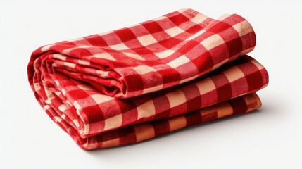 red table napkins on white background