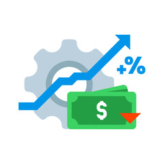 optimization. reduce costs and increase profitability concept illustration flat design vector. simple modern graphic element for landing page, infographic, icon