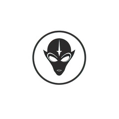 Design of minimalist logo featuring an Alien in black 1