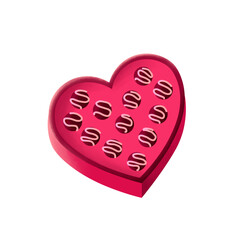 Caja de chocolates de Valentín de amor