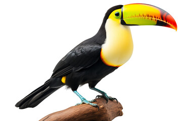 Realistic Toucan On Transparent Background.