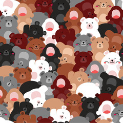 seamless pattern vector of bear, teddy bear and polar bear