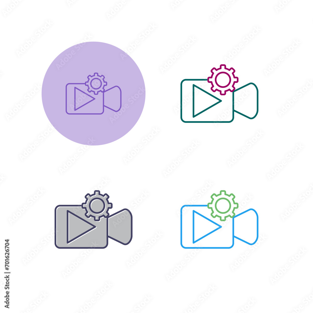 Sticker video mange vector icon