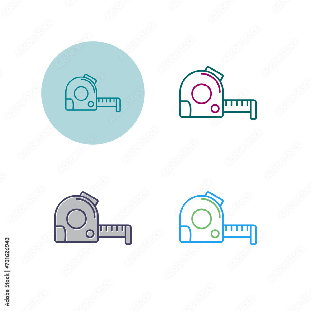 Sticker measuring tape vector icon