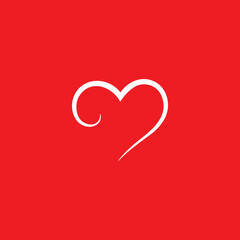 vector graphics of heart icons on a red background