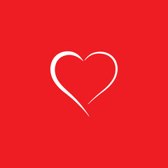 vector graphics of heart icons on a red background