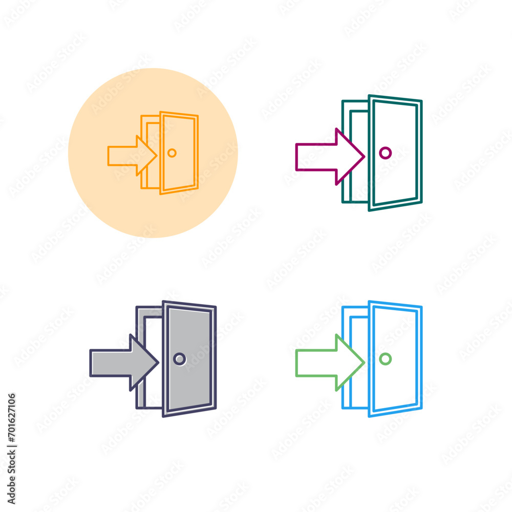 Sticker exit door vector icon