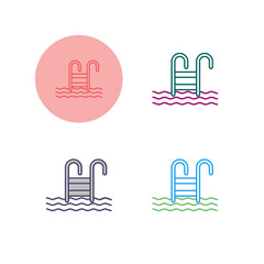 Water Stairs Vector Icon