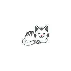 cute coloring cat for kids book cartoon
